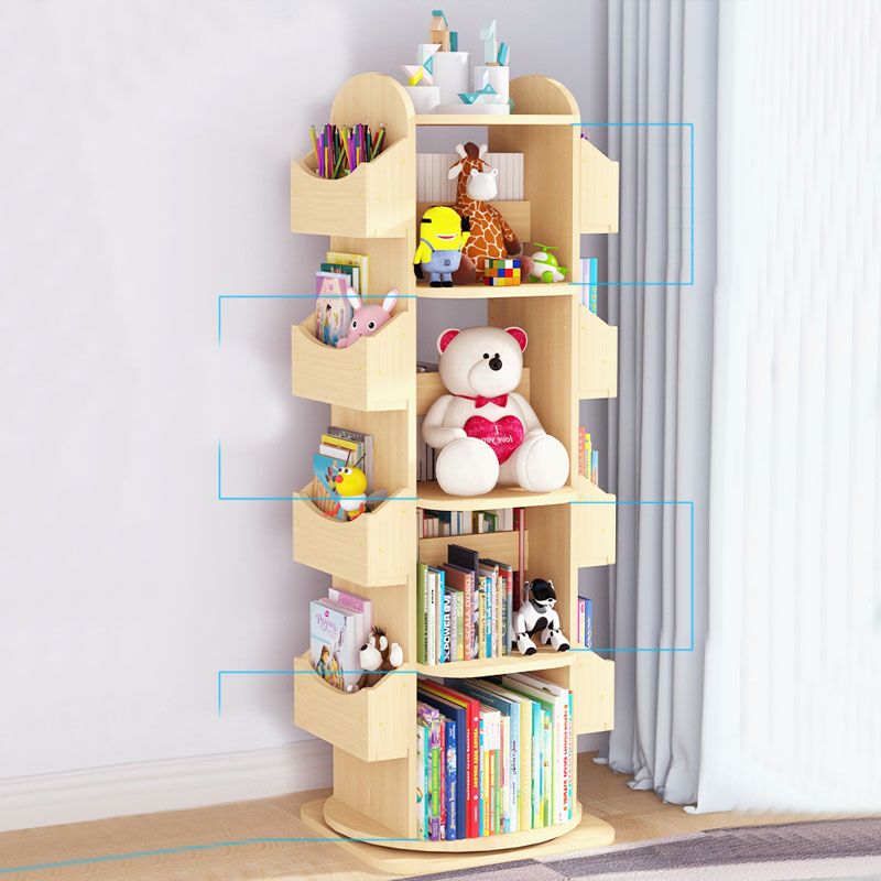 Standard Wooden Bookcase Contemporary Closed Back Bookshelf with Shelves
