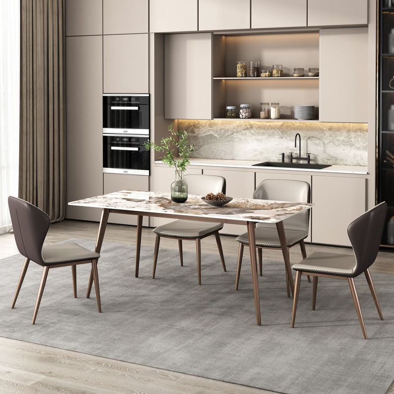 Rectangle Sintered Stone Dining Table Modern Style Dining Room Table
