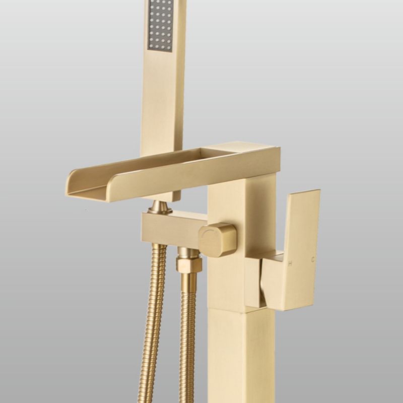 Floor Mounted Metal Freestanding Tub Filler One Handle Freestanding Bathtub Faucet
