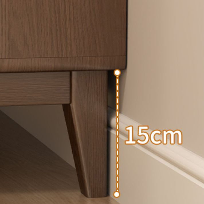 Mid-Century Modern Glass Paned Cabinet,  Solid Wood Accent Cabinet