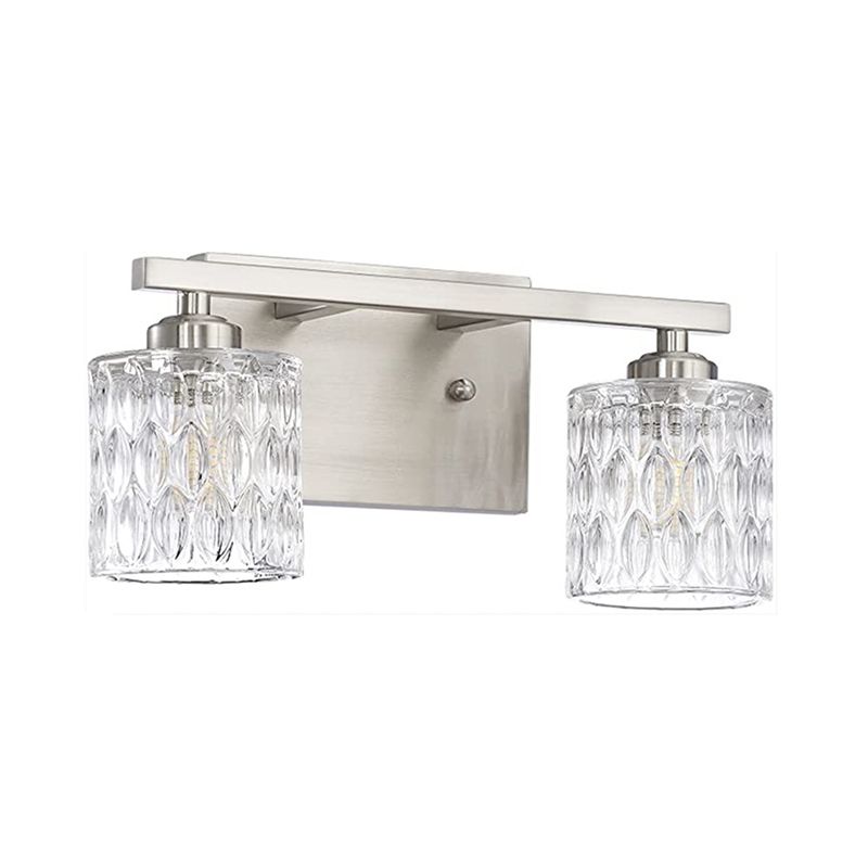 Modern Sliver Bath Vanity Lighting Glass Shaded Light for Bathroom