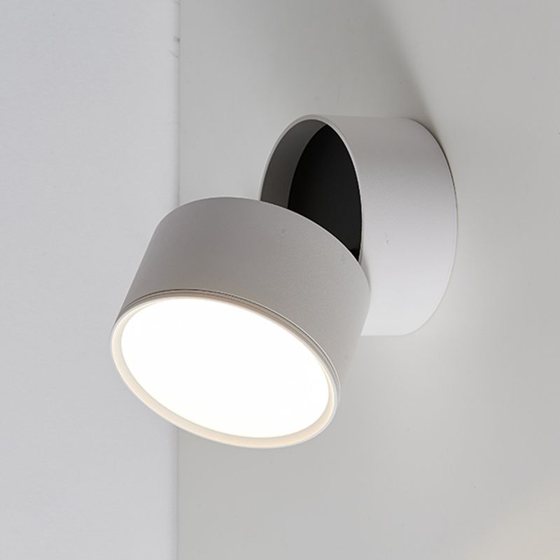 Modern Simple Aluminum Wall Light Cylinder Shape Rotatable Wall Lamp for Living Room