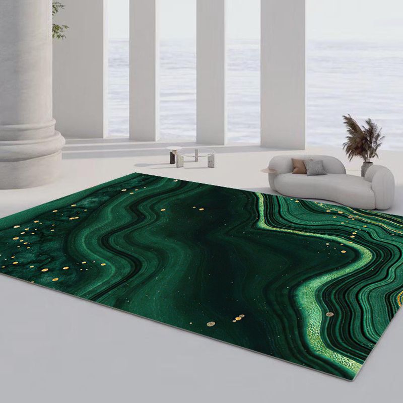 Contemporary Flowing Water Print Carpet Polyester Rug Non-Slip Backing Indoor Carpet for Living Room