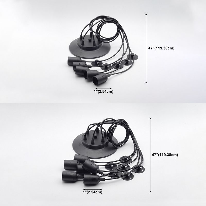 Zwart industrieel hanglamp, industriële metalen hanglamp met een lang touw