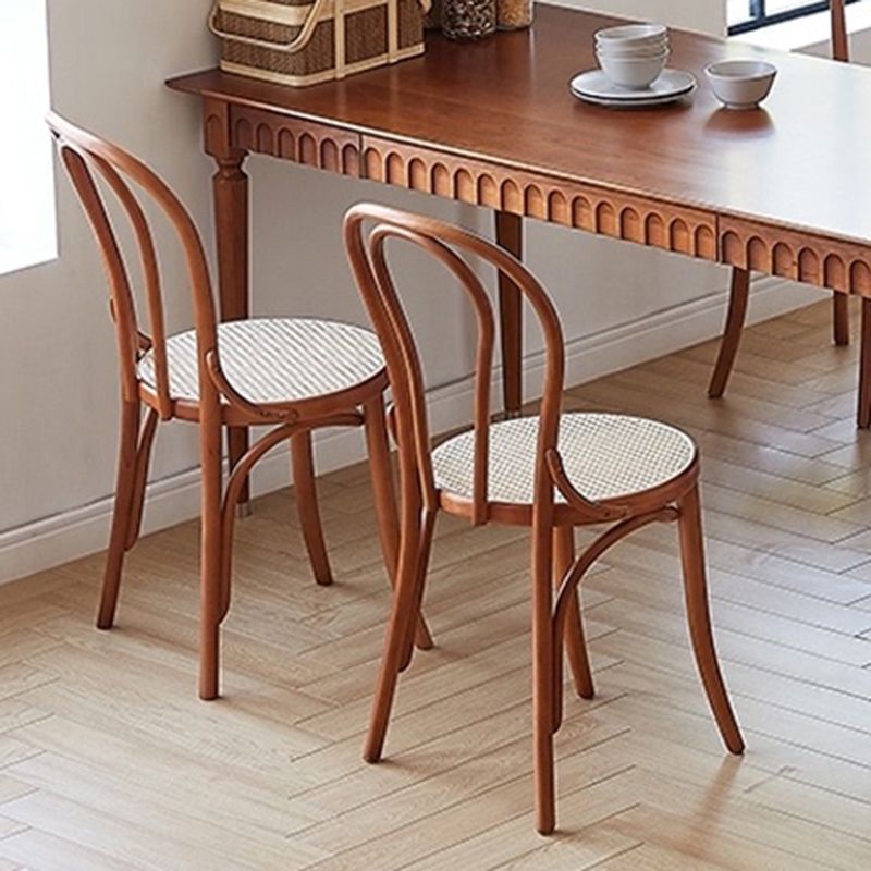 Modern Pine Wood Dining Set 1/5 Pcs Brown Dinette Set for Home