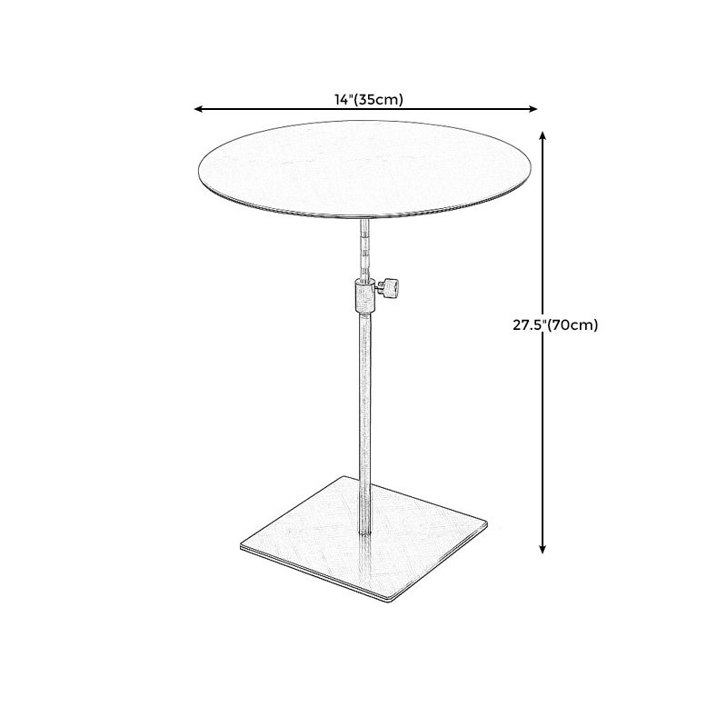 Glam Gold/Chrome Sofa Side Table Stainless Steel Pedestal End Table