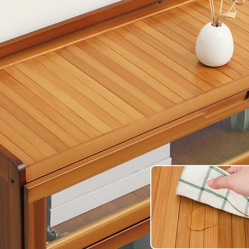 Modern Bamboo Barrister Bookcase Closed Back Bookcase for Home Office