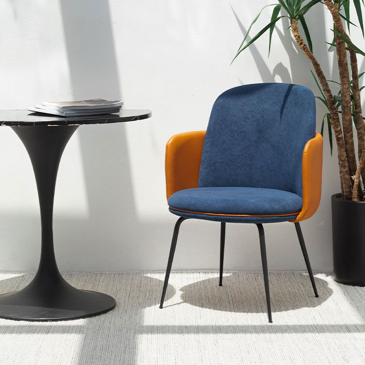 Matte Finish Dining Chair Designer Style Room Solid Back Arm Chair