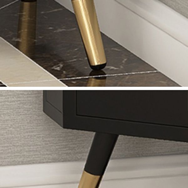 Modern Iron Stone Buffet Sideboard 40"H Dining Room Buffet Server with Glass Door