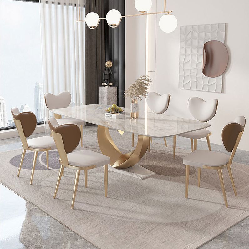 Sintered Stone Top Luxurious Dining Set Rectangle 1/2/4/5/7/9 Pieces Dining Room Table Set