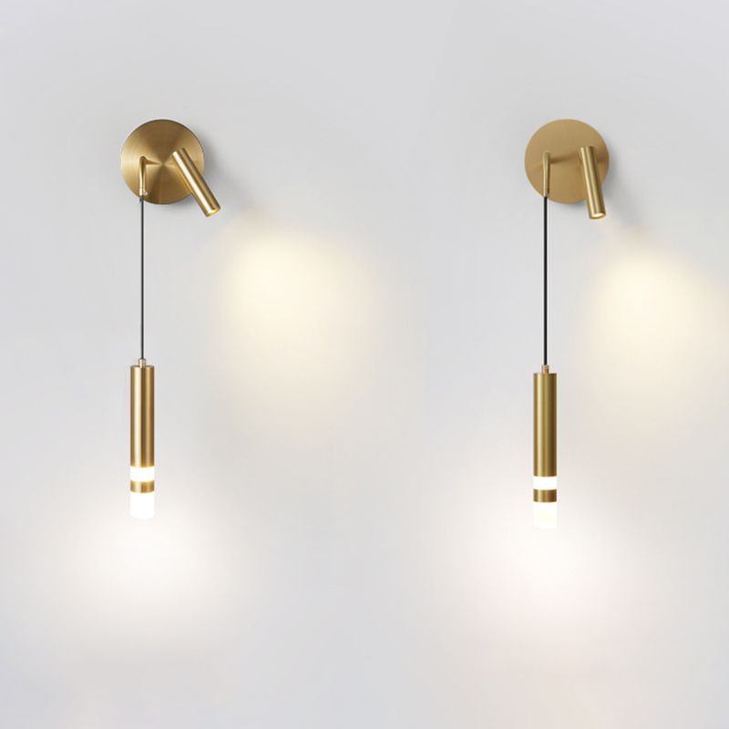 Metal Cylinder Wall Lighting Contemporary Style 2 Lights Wall Light Fixture