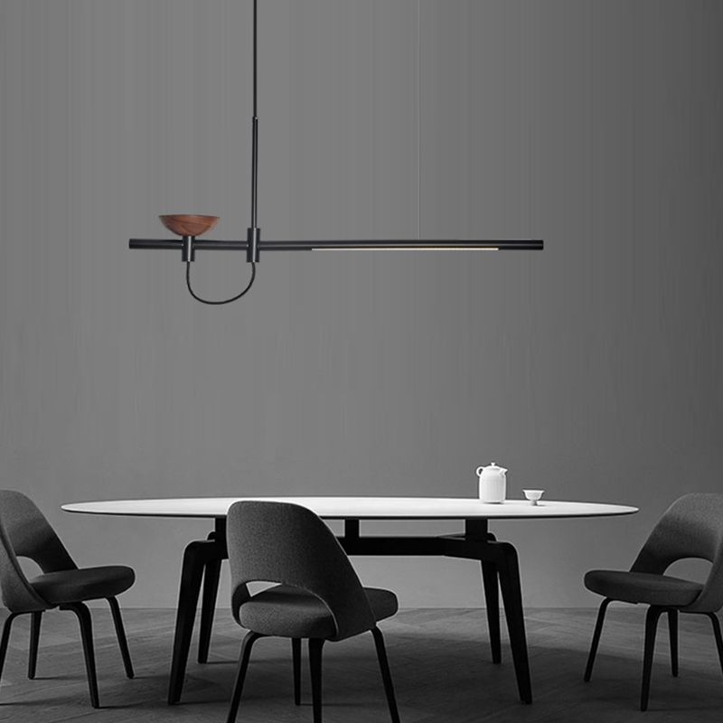 Luces colgantes lineales de estilo moderno 2 luces colgantes de la isla ligera