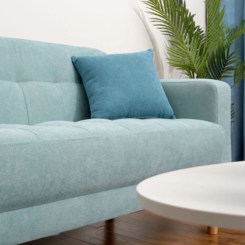 Contemporary Biscuit Back Standard Square Arm Stationary Sofa