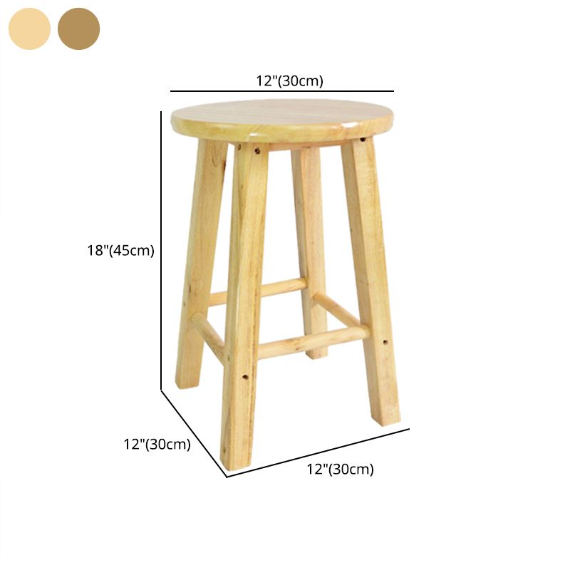 Moderner armloser rückenloser Thekeschatzhocker Holzhaushalshocker mit Holzsitz