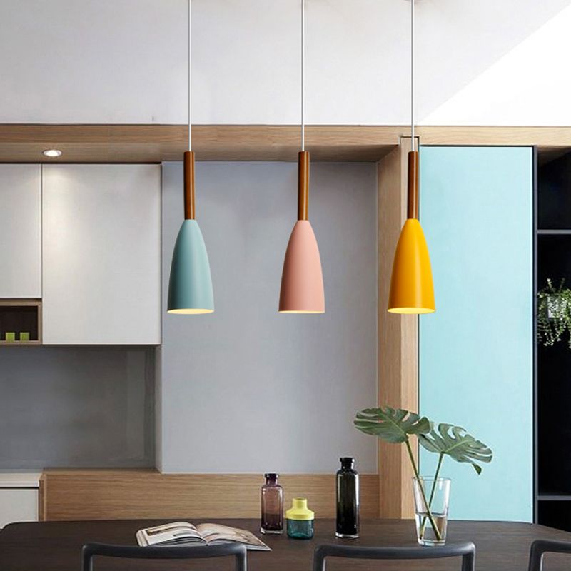 Cone Shape Hanging Light Modern Style Metal 1 Light Hanging Lighting for Living Room