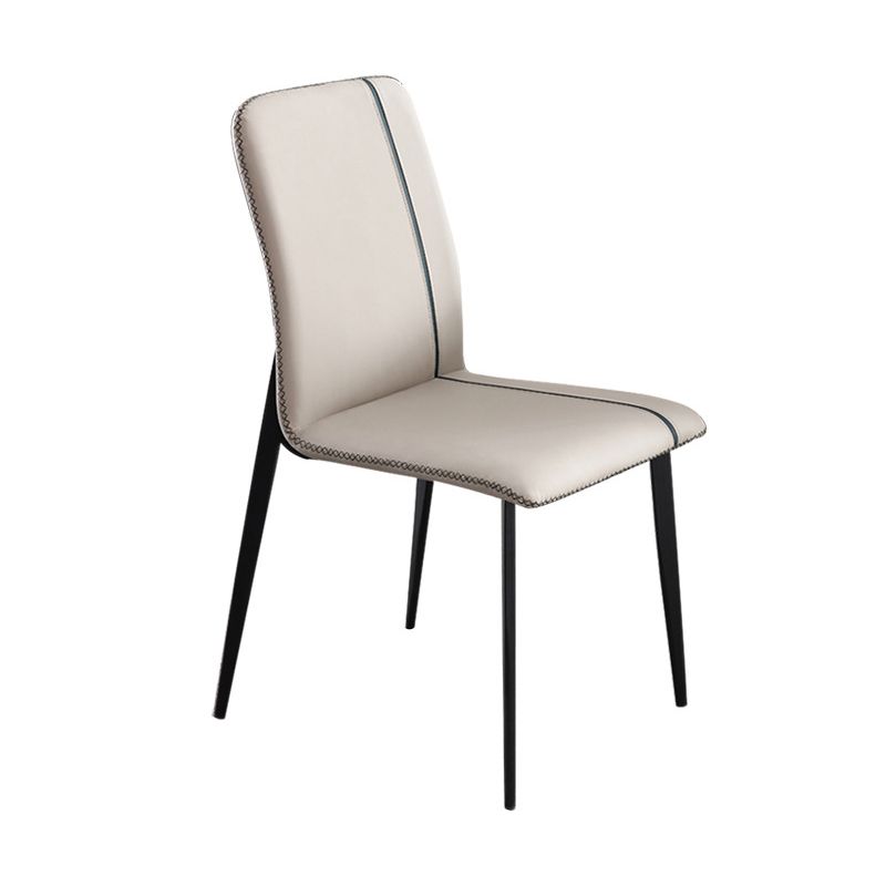 Dining Room Home Upholstered Chair Leather Parsons Armless Chair