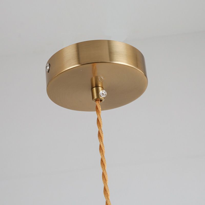 Metal Shaded Pendant Lighting Fixture Simple Style Gold Hanging Lamp Kit for Bedroom