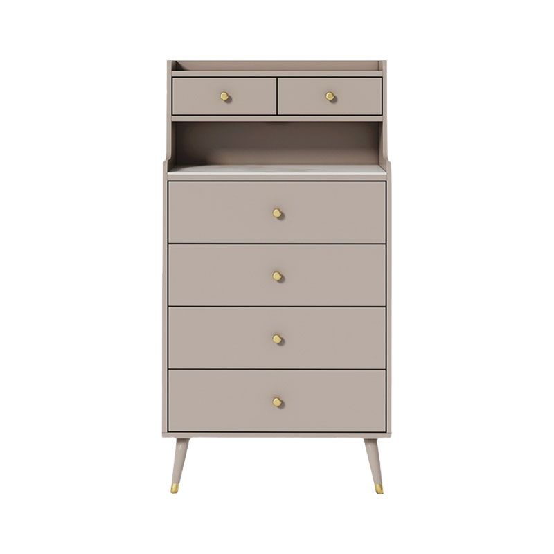 Contemporary Stone Top Dresser Vertical Storage Chest with Soft-Close Drawers for Bedroom