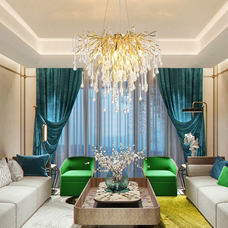 American Style Chandelier Crystal Multi Light Hanging Lights for Bedroom