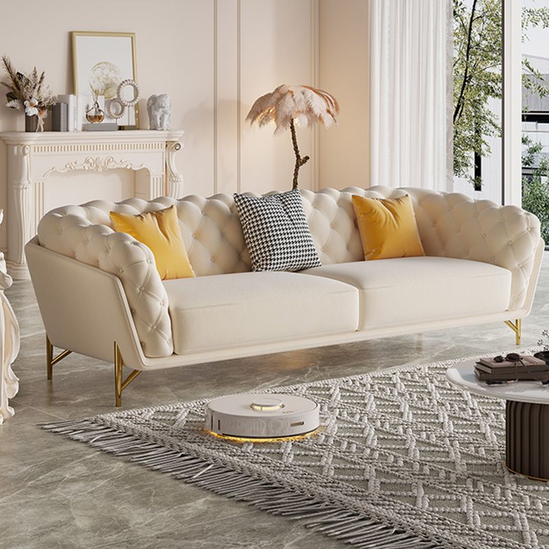 Velvet Tuxedo Arm Sofa Contemporary Sofa with Tufted Split-Back