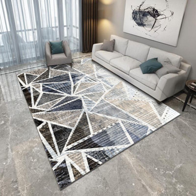 Nordic Living Room Rug Multi Colored Geometric Printed Area Carpet Polypropylene Easy Care Machine Pet Friendly Rug