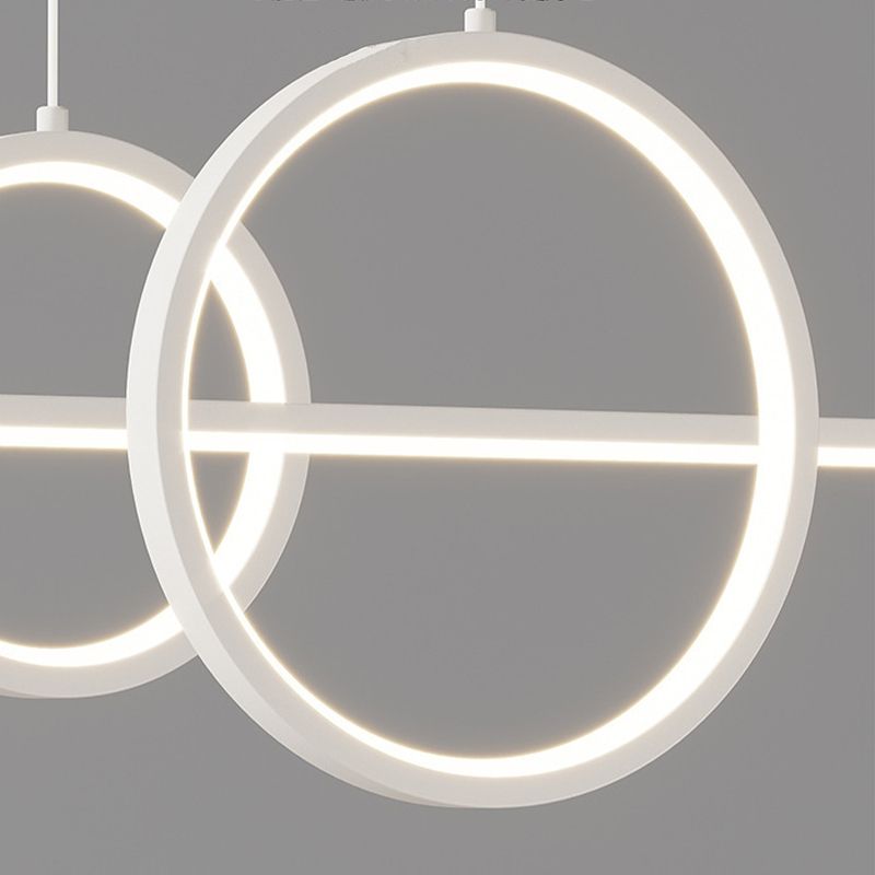 White 5-Light Modernism Ceiling Light LED Kitchen Island Lighting for Foyer