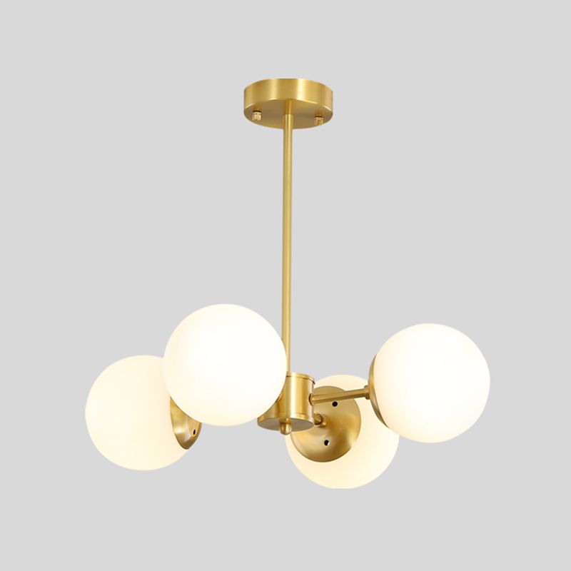 Moderne stijl Globe Glass Kroonluchter Licht Gold Metal Lighting Fecture voor woonkamer