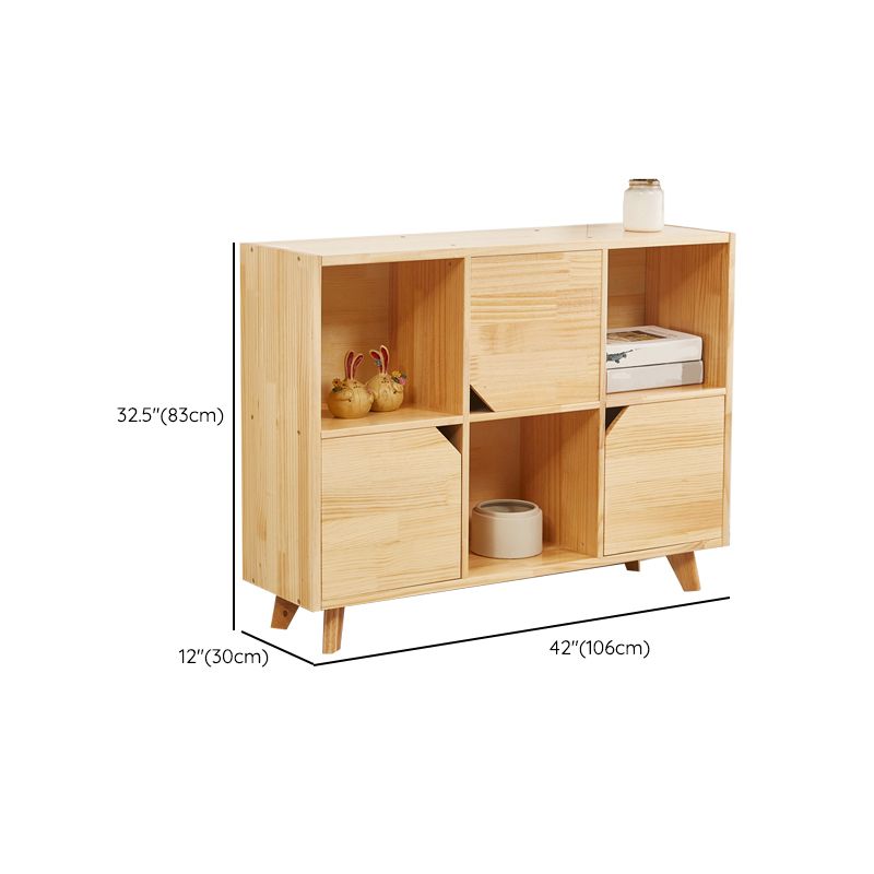 Modern Standard Wooden Bookshelf Closed Back Natural Bookcase with Shelves