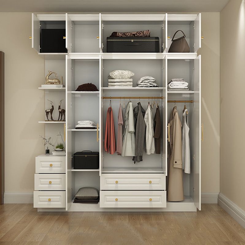 Modern Style Wooden Wardrobe White Colour Soft Close Drawer Wardrobe Closet