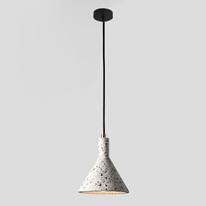Entonnoir pendentif léger simplicité terrazzo single-bulb salle de salle suspension luminaire