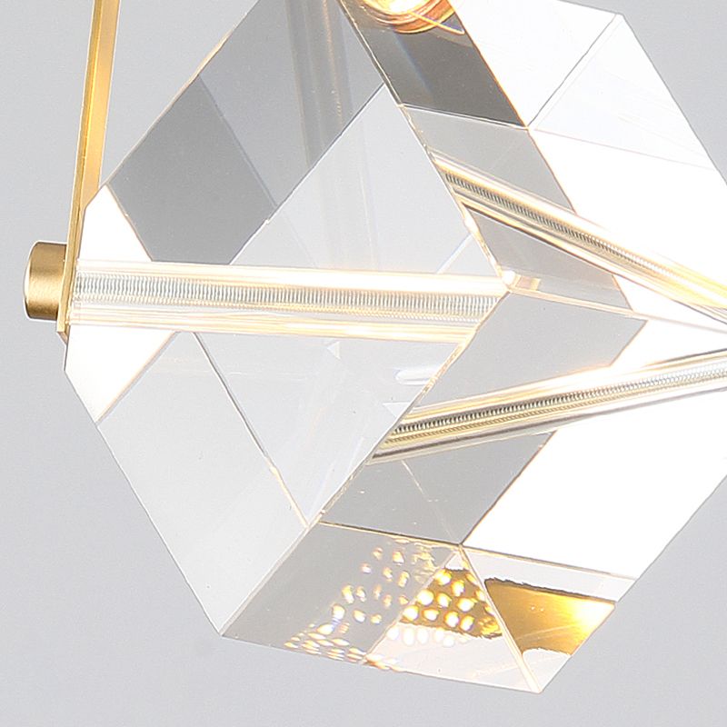 Geometrieform Kristall Anhänger Licht moderner Stil 1 Licht hängende Leuchte in Gold