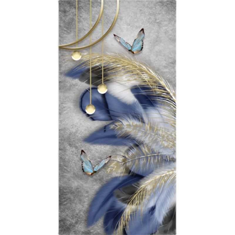 Modern Plant Pattern Carpet Polyester Area Rug Non-Slip Backing Area Rug for Home Decor