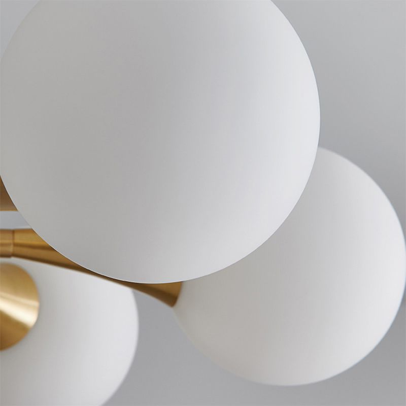 Post-Modern Starburst Hanging Chandelier Light Glass Shade Ceiling Chandelier in Gold for Living Room