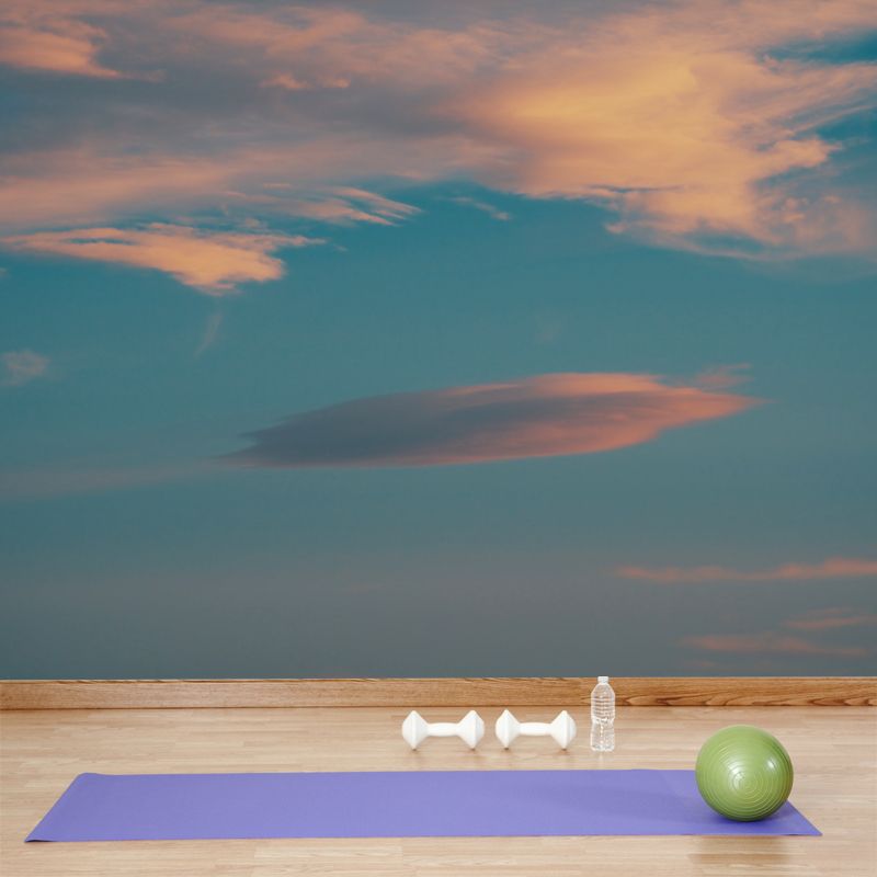 Beautiful Cloudscape Mural Wall Covering for Living Room, Stain Resistant