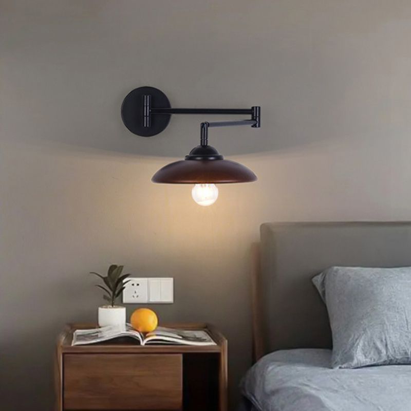Contemporary Black Single Wall Mounted Sconce Shaded Statement Wall Light
