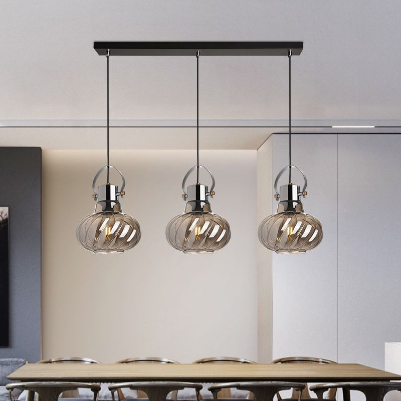 Glass Kettle Shaped Pendant Light Fixture Modern Ceiling Suspension Light for Dinner