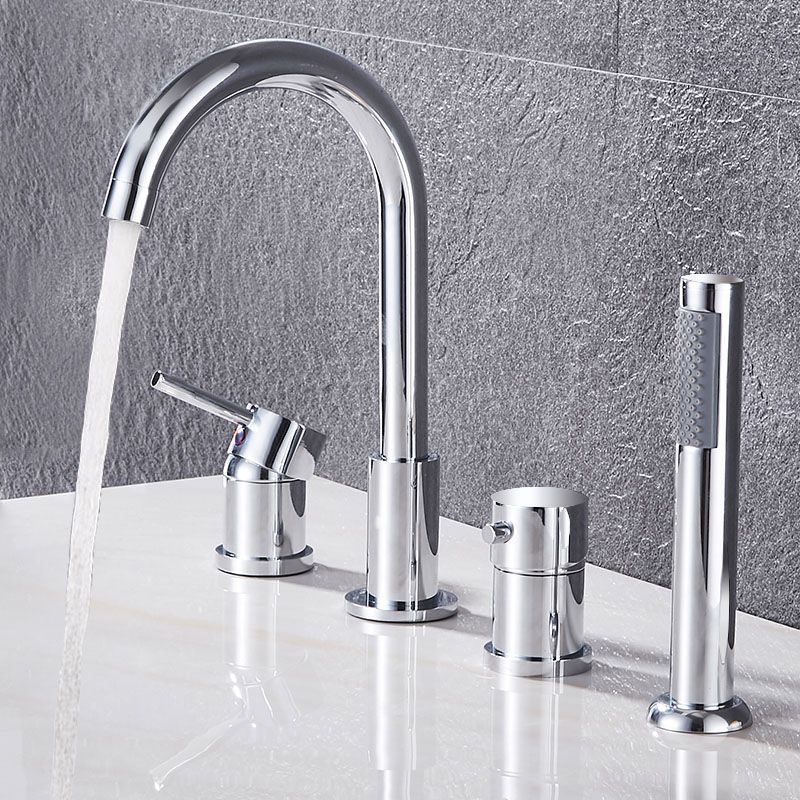 Modern Style Roman Tub Faucet Deck-Mount Copper Roman Tub Faucet