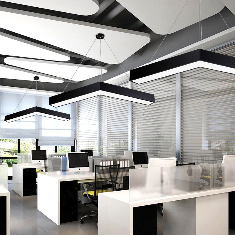 V-förmige kommerzielle Anhänger Beleuchtung Minimalismus Metall Schwarz/Weiß LED Hanging Lampe, 23,5 "/35,5"/47 "breit