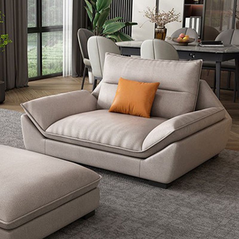 Faux Leather Modern Flared Arm Sofa Standard Sofa for Living Room, Apartment