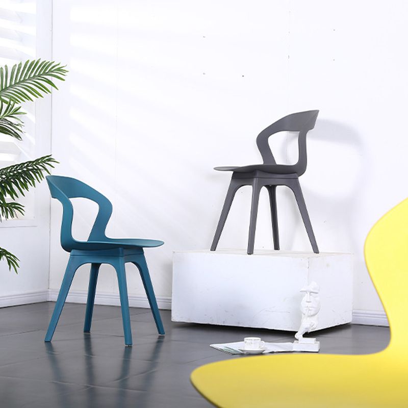 Contemporary Kitchen Dining Chair Vinyl Open Back Side Chair