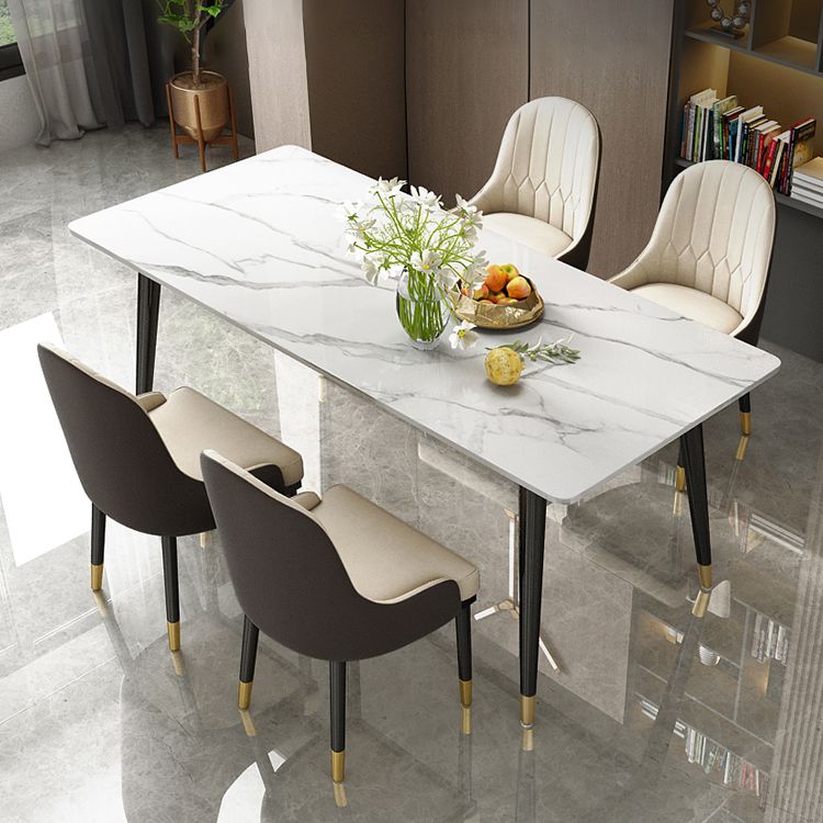 Modern Sintered Stone Dining Room Set Standard Height with Rectangle Top Dining Set