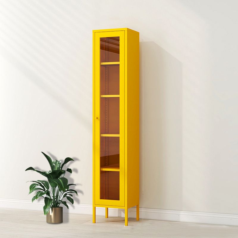 Metal Bookshelf Scandinavian Style Bookcase with Door for Office Home