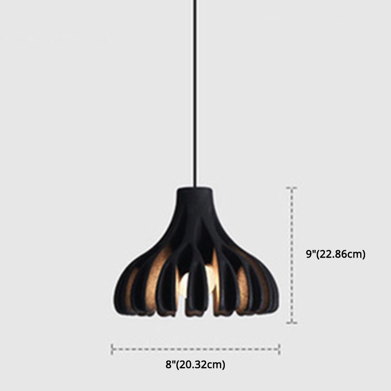 1-Light Coral Line Shade Pendant Lampe Nordic Modern Modern Style Resin Prowing Lamping For Dining Room