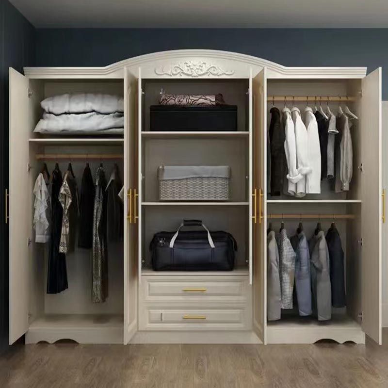 French Country Wardrobe White Wooden Wardrobe Closet for Bedroom