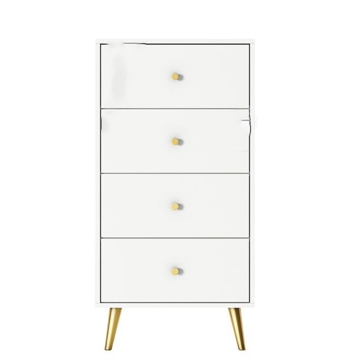 Vertical Glam Storage Chest Wooden Soft-Close Drawers Dresser with Metal Feet