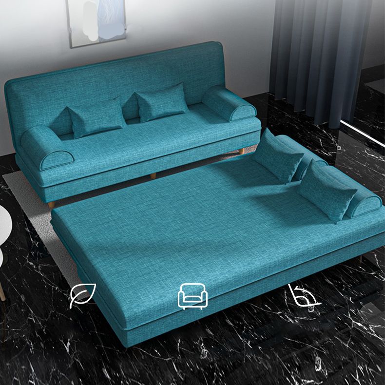 Linen Contemporary Armless Adjustable Sofa Convertible Sofa for Living Room, Apartment