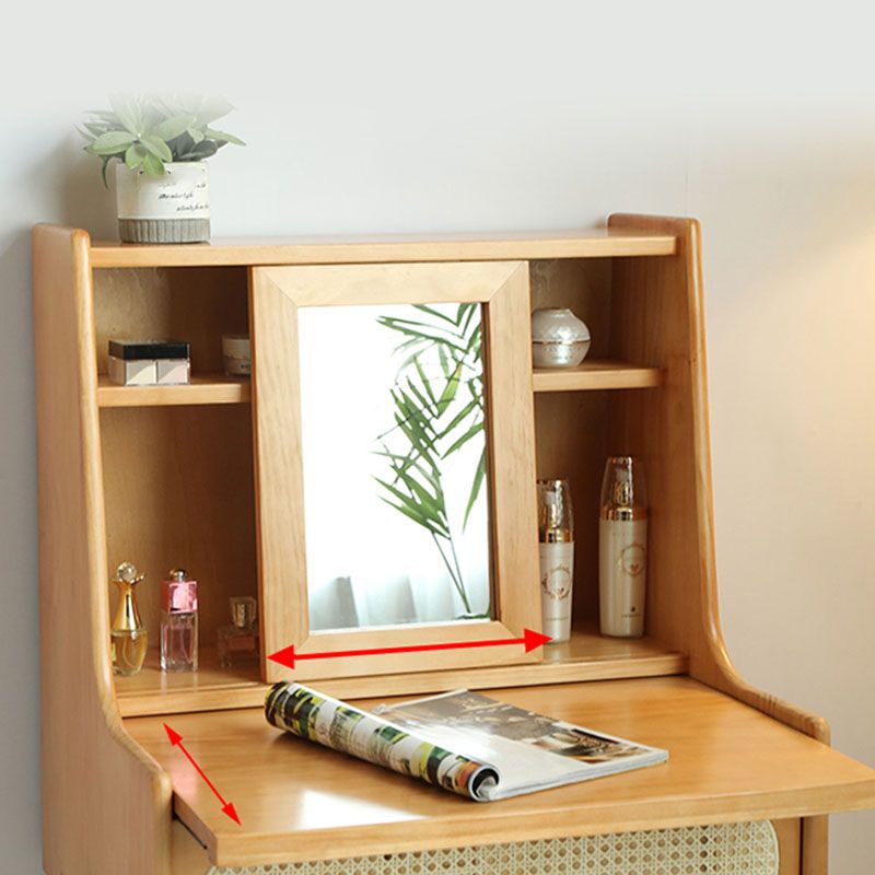 Scandinavian Bedroom 1 Drawers Solid Wood Removable Make-up Vanity