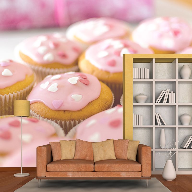 Dessert Mural Wallpaper Washable Wall Decoration for Dessert Shop, Stain Resistant