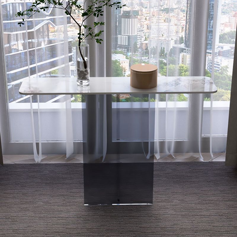 Rectangle Shape Contemporary Console Table Black/White Stone Console Sofa Table