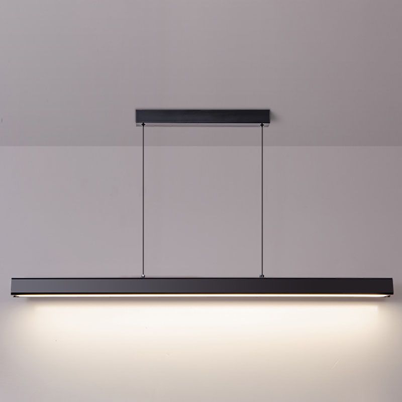 Modern Linear Island Chandelier Lights Metal 1 Light Flush Mount Chandelier